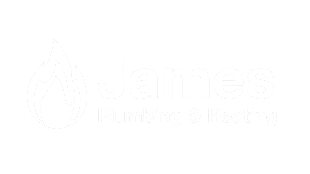 james plumbing heating logo white